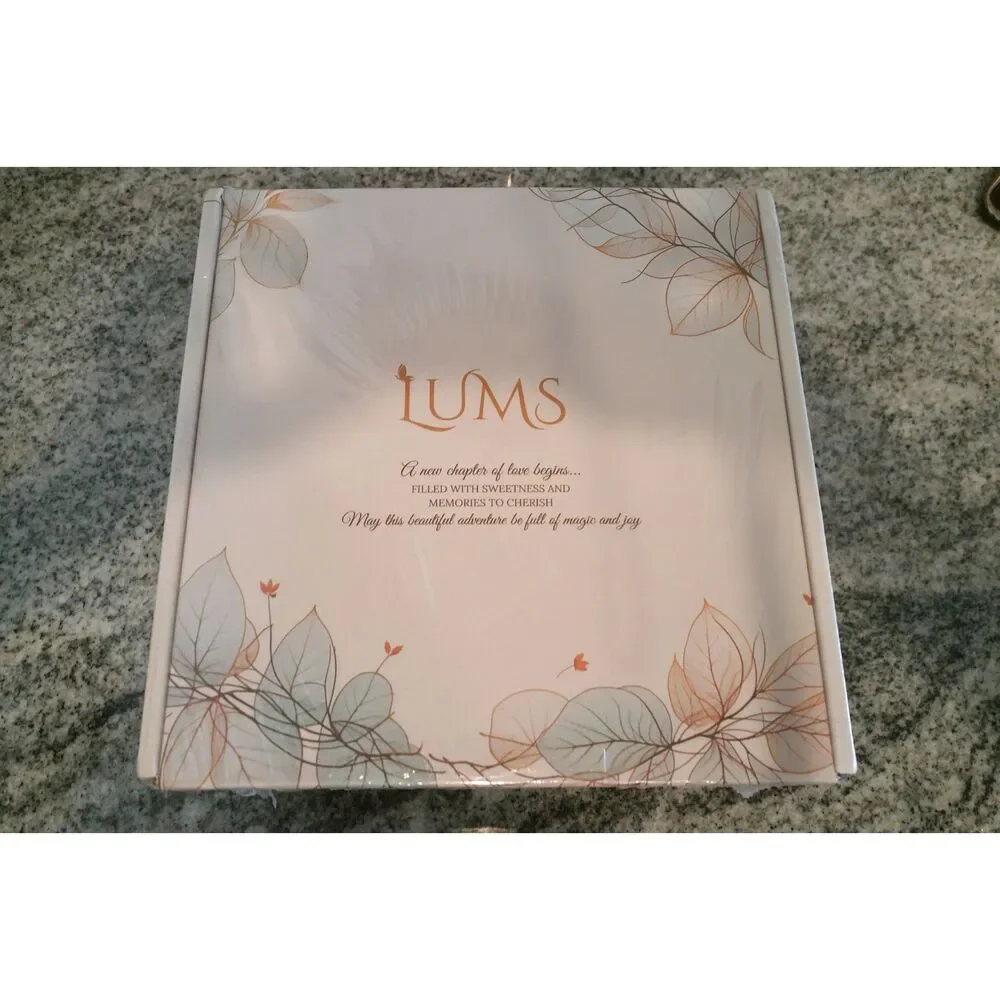 NEW Newborn Baby Gift Set 6 Pc Bamboo Blanket Footprint Frame Fawn Gift Box
